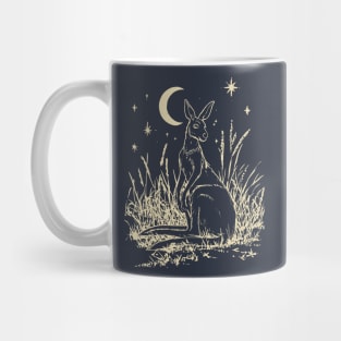 Mystical Kangaroo Under Starlit Sky – Celestial Outback Dream Mug